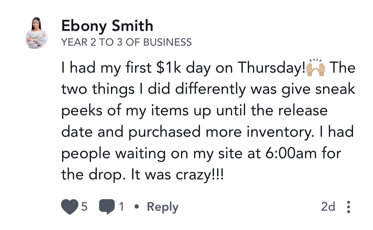 Ebony Smith testimonial screenshot